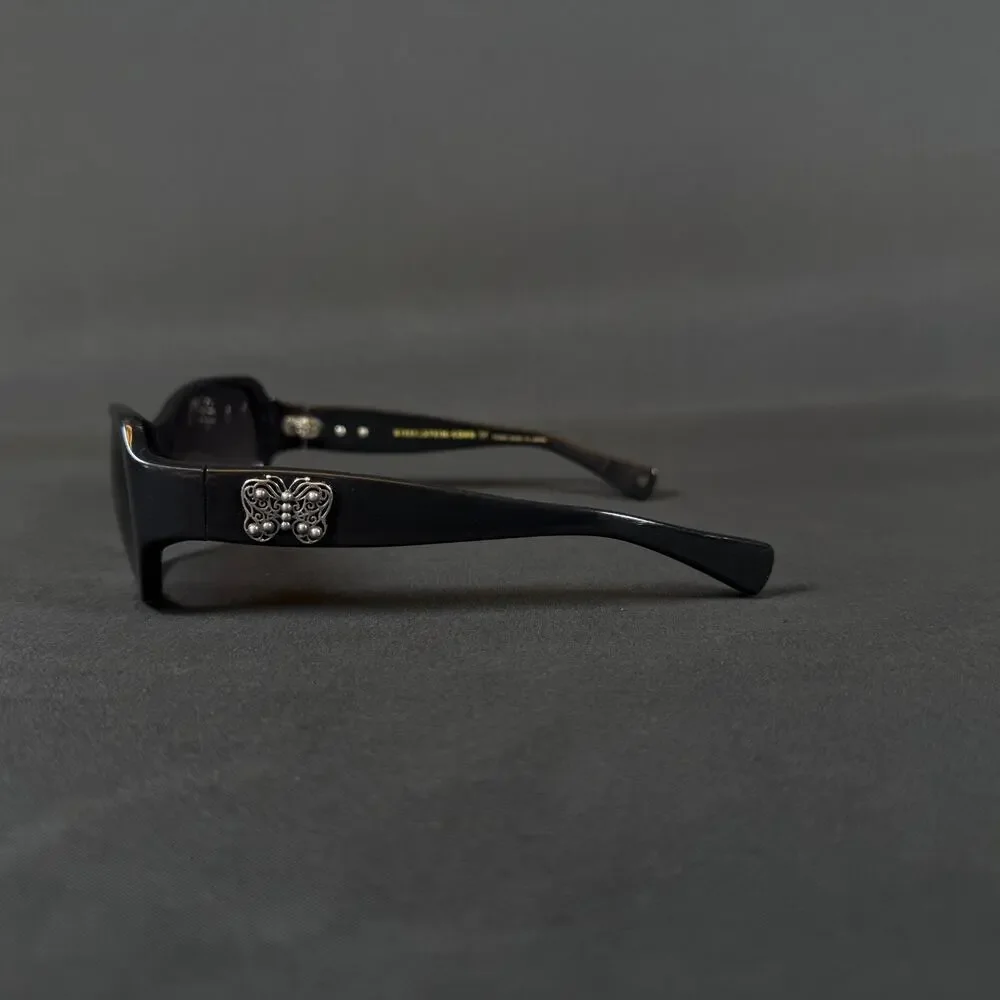 Kieselstein-Cord Butter Face 8K Black Acetate Blue Lens Sunglasses Japan RARE